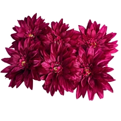 Sztuczny Kwiat Dalia Główka Aster Bordowa 6 Sztuk Do Kompozycji Ozdoba Stroik