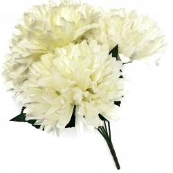 Bukiet Chryzantema Ecru 5 Gałązek Mix Sztuczne Kwiaty