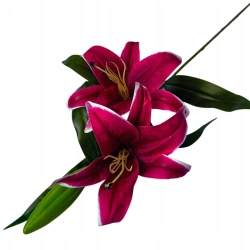  Sztuczne Kwiaty Lilia Gumowa Bukiet Na Gałązce Stroik Wazon Bukiecik