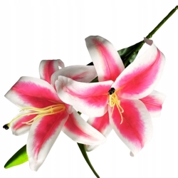  Sztuczne Kwiaty Lilia Gumowa Bukiet Na Gałązce Stroik Wazon Bukiecik