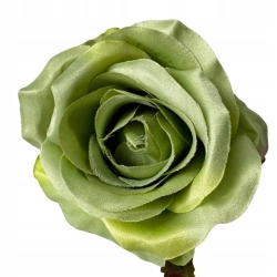 Kwiat Sztuczny Zielona Róża Główka Róży Jak Prawdziwa Stroik Różyczka Satyna