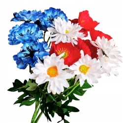 Bukiecik Margaretka Chabry Maki Mix 6 Gałązek Wazon Wiosna kwiaty sztuczne