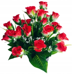 Kwiat Sztuczny Róża Bukiet Kompozycja Róży W Doniczce Stroik Ozdoba