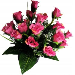 Kwiat Sztuczny Róża Bukiet Kompozycja Róży W Doniczce Stroik Ozdoba