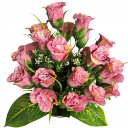 Kwiat Sztuczny Róża Bukiet Kompozycja Róży W Doniczce Stroik Ozdoba