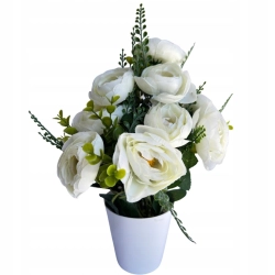 Kwiat Sztuczny Kamelia Bukiet Kompozycja Piwonii W Doniczce Stroik Peonia