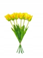 bukiet-tulipanów-żółte-pęczek tulipanów z liściem-6-gałązek-sztuczne-kwiaty