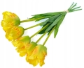 bukiet-tulipanów-żółty-6-gałązek-sztuczne-kwiaty