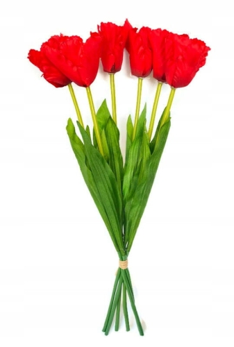 bukiet-tulipan-czerwone-pęczek do wazonu-ozdoba-sztuczne-kwiaty